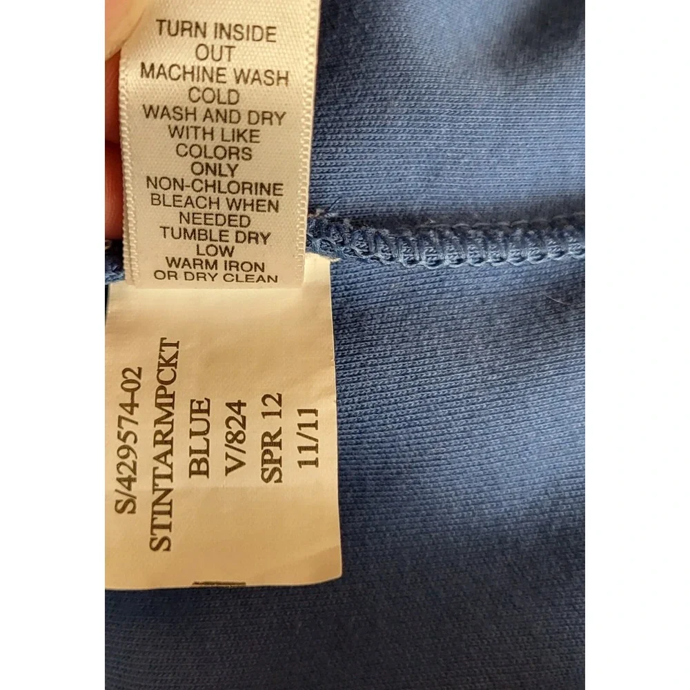 Banana Republic Men's Size S Blue Pullover Shirt 100% Cotton Sleeve Pocket Snaps